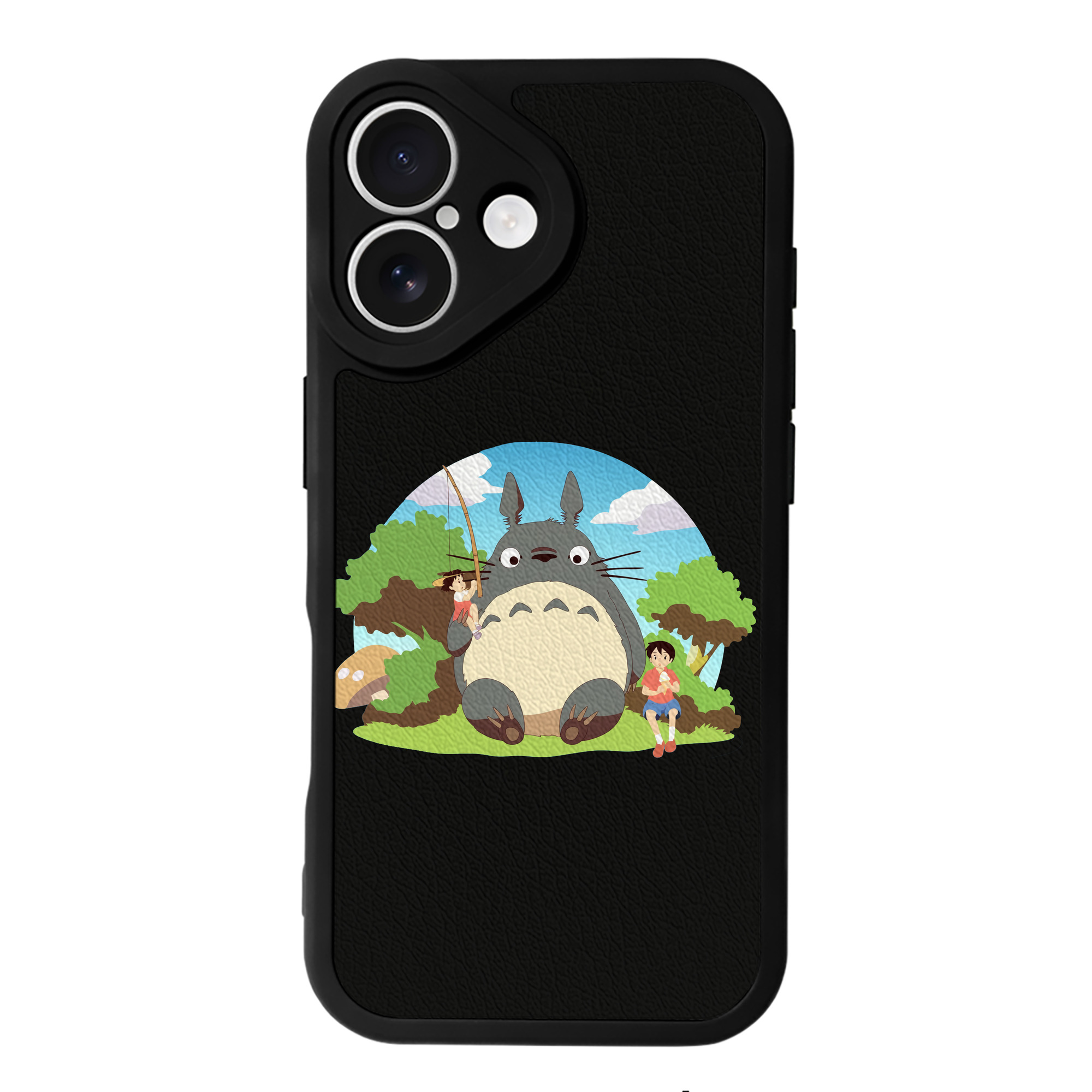（画像用） となりのトトロ 草壁メイ 草壁サツキ My Neighbor Totoro Satsuki Kusakabe Mei Kusakabe 【iPhone 16シリーズ対応】シリコンスマホケース（レザー調） 材質：シリコン